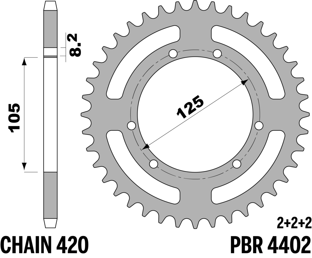 Pbr-Kettenrad In Stahl FüR Gilera 50 Rcr – Smt 2006-2006 53T-image